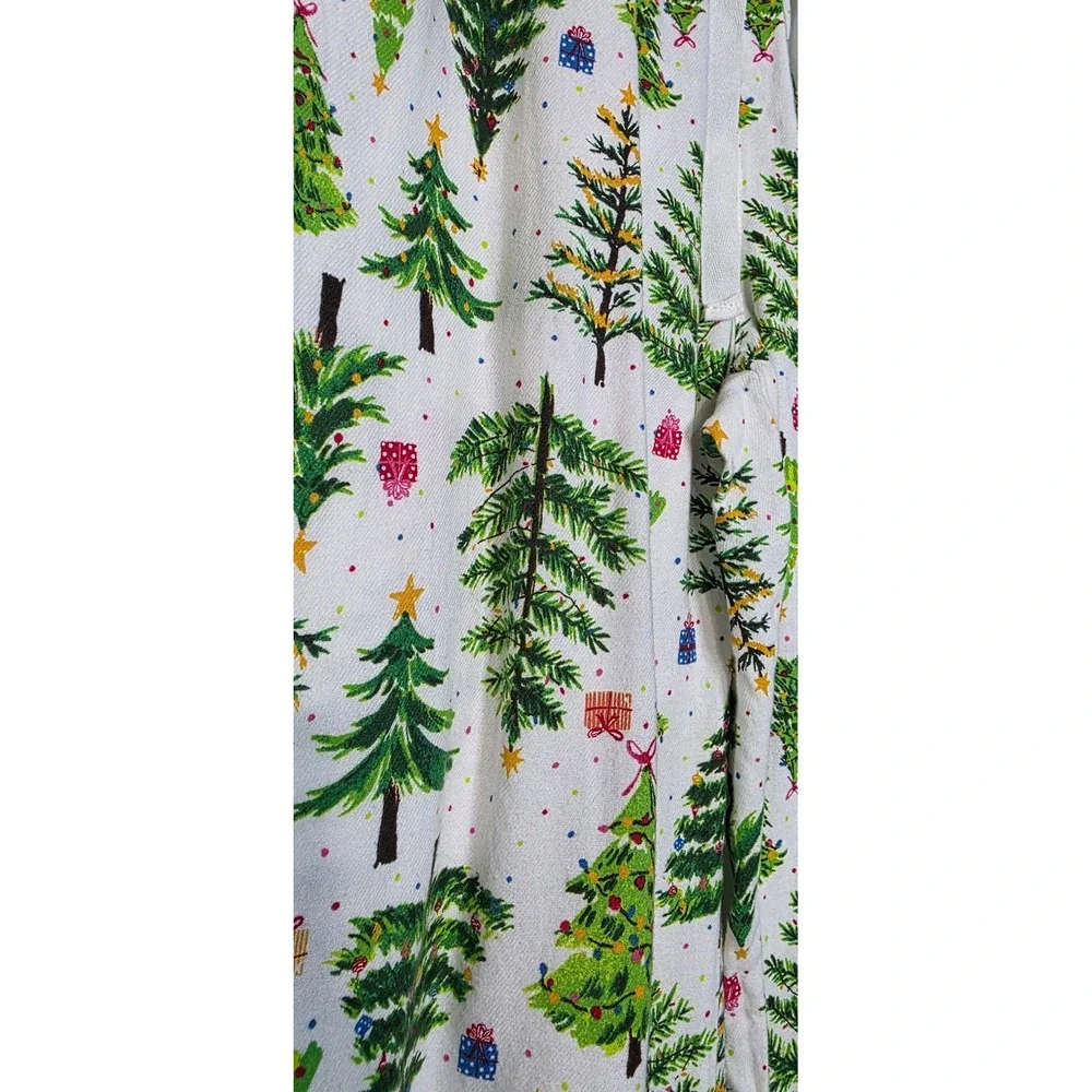 Old‎ Navy Christmas Tree Pajama Pants Small White Cotton Holiday Lounge Bottoms